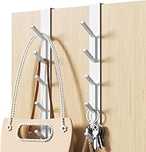 niffgaff Over the Door Hook, Vertical Door Hook, Hanging Clothes Hook, for Towel and Clothes Hangers, Aluminium, White, Pack of 2