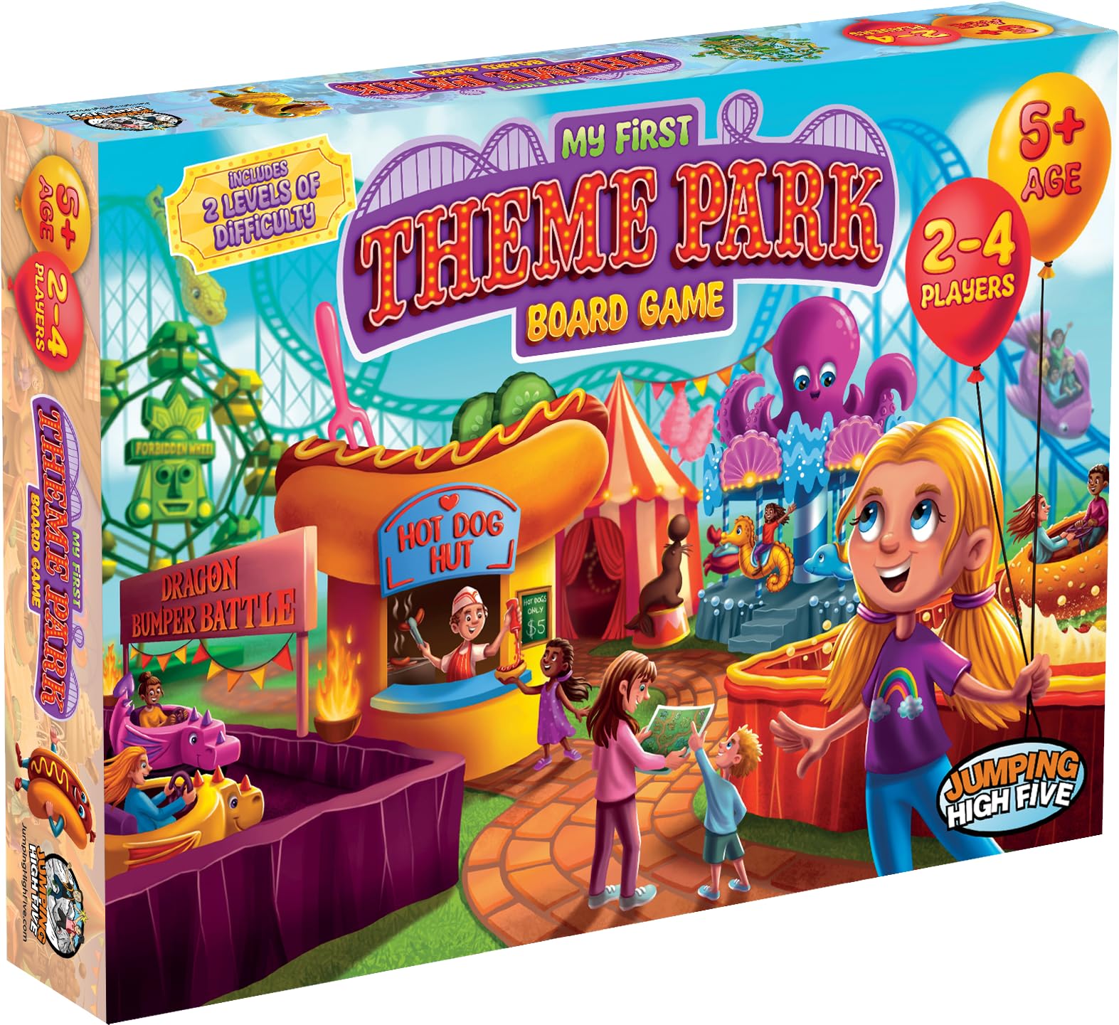 My First Theme Park Board Game for Kids Ages 5+- Build an Amusement Park with Cute Rides & Games - Fun Family Tile-Placement Strategy Game - Easy to