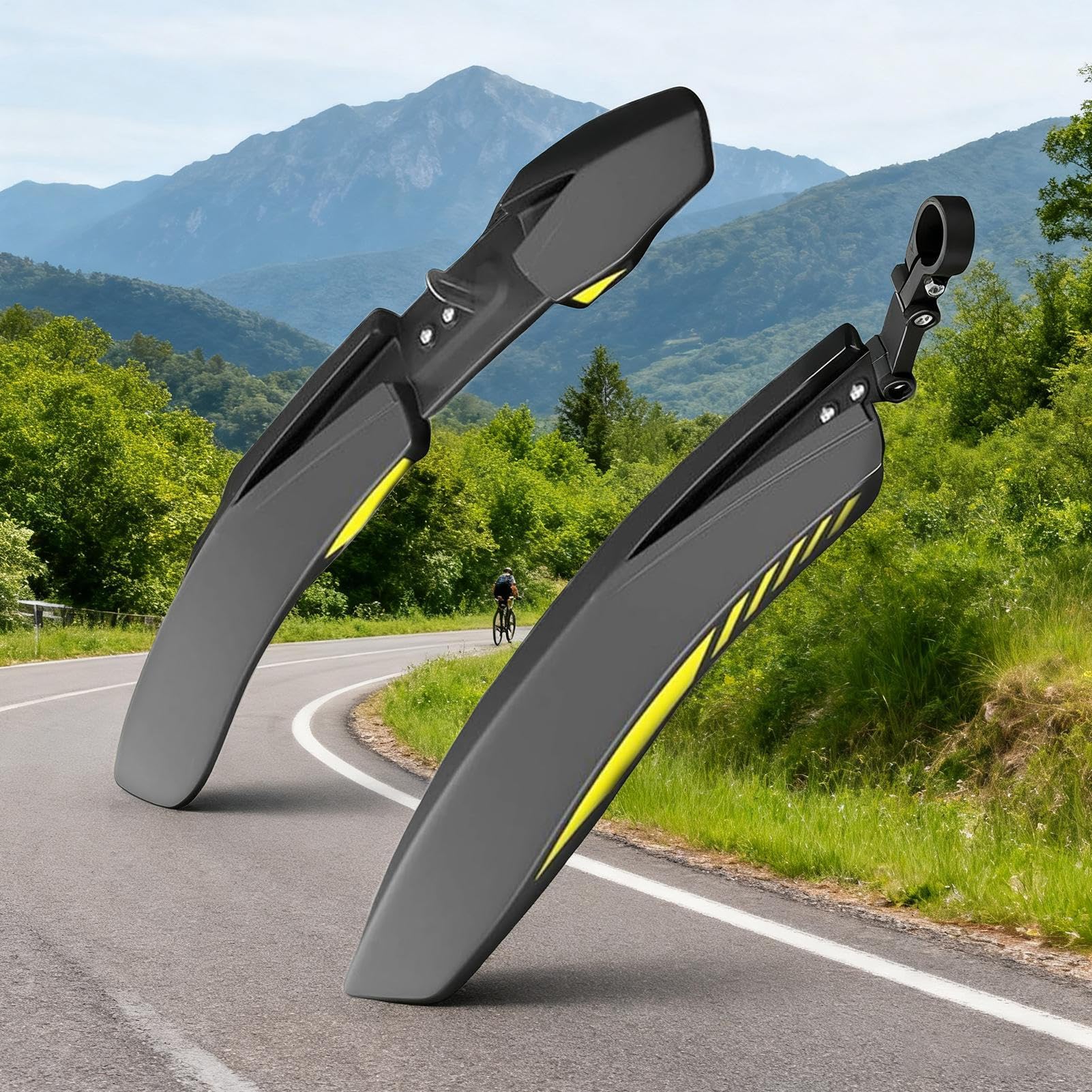 Błotniki do rowerów | poszerzona ochrona przed pryskaniem – błotnik przedni i tylny do rowerów wyścigowych 61/66/70 cm – do rowerów wyścigowych 60 66 70 cm w mokrych warunkach