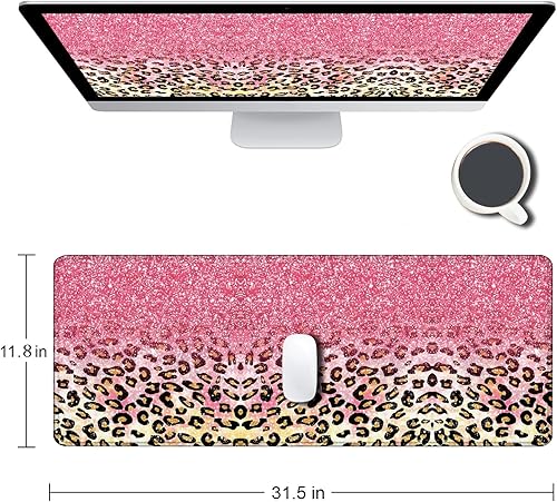 Miniatura 2 de Alfombrilla de mouse grande para juegos con bordes cosidos, alfombrilla de mouse de escritorio extendida con tela microtejida superior, base