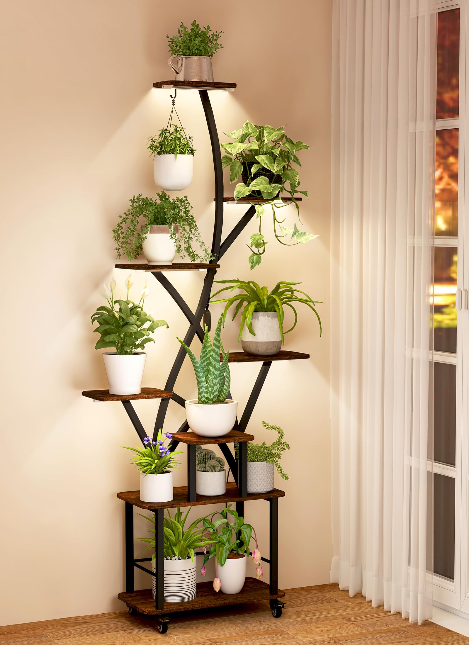 Quikraen Plant Stand Indoor with Grow Lights