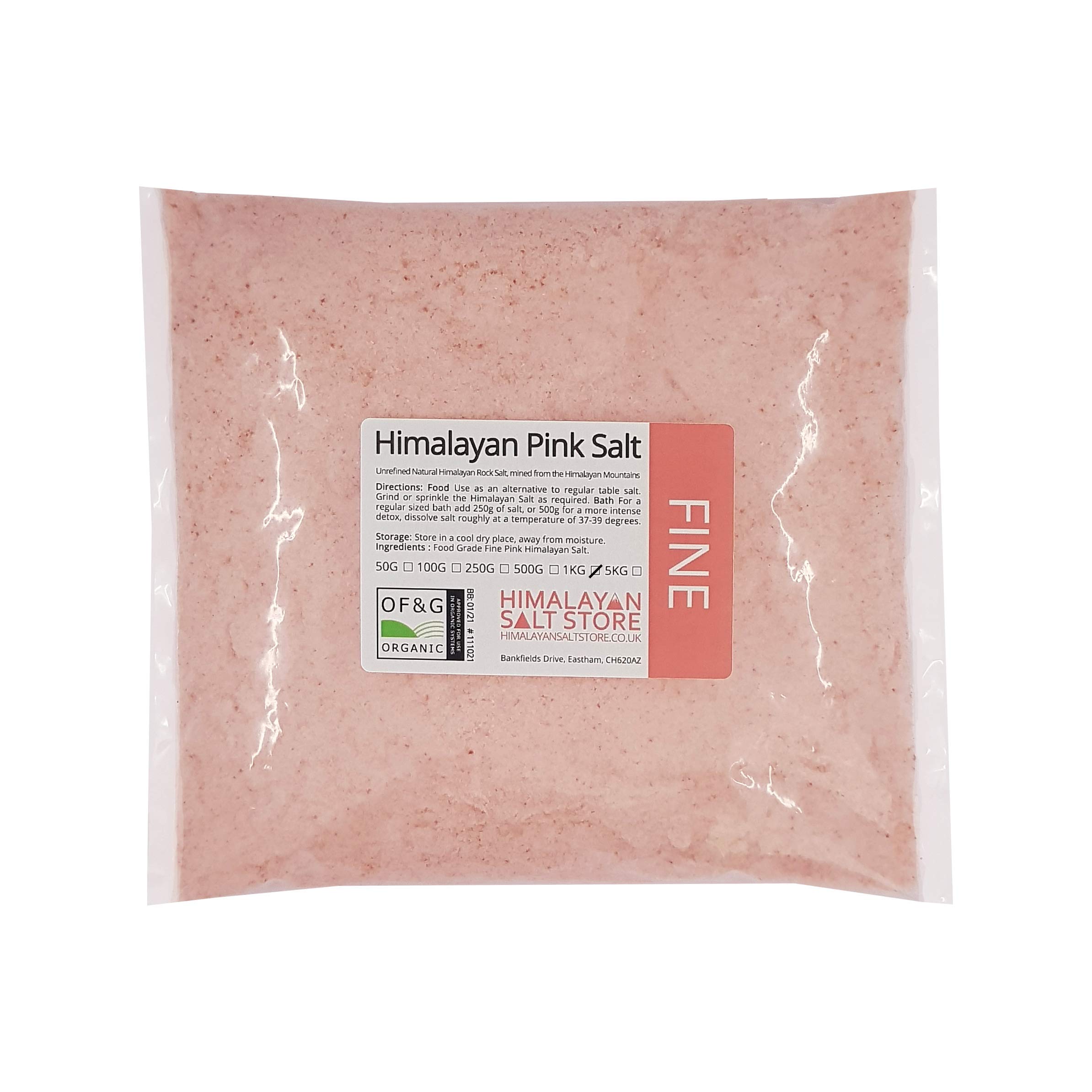 Pink Himalayan Rock Salt | Food Grade - FINE | Certified for Organic Use | Natural Unrefined for Table / Bath (KG 1)