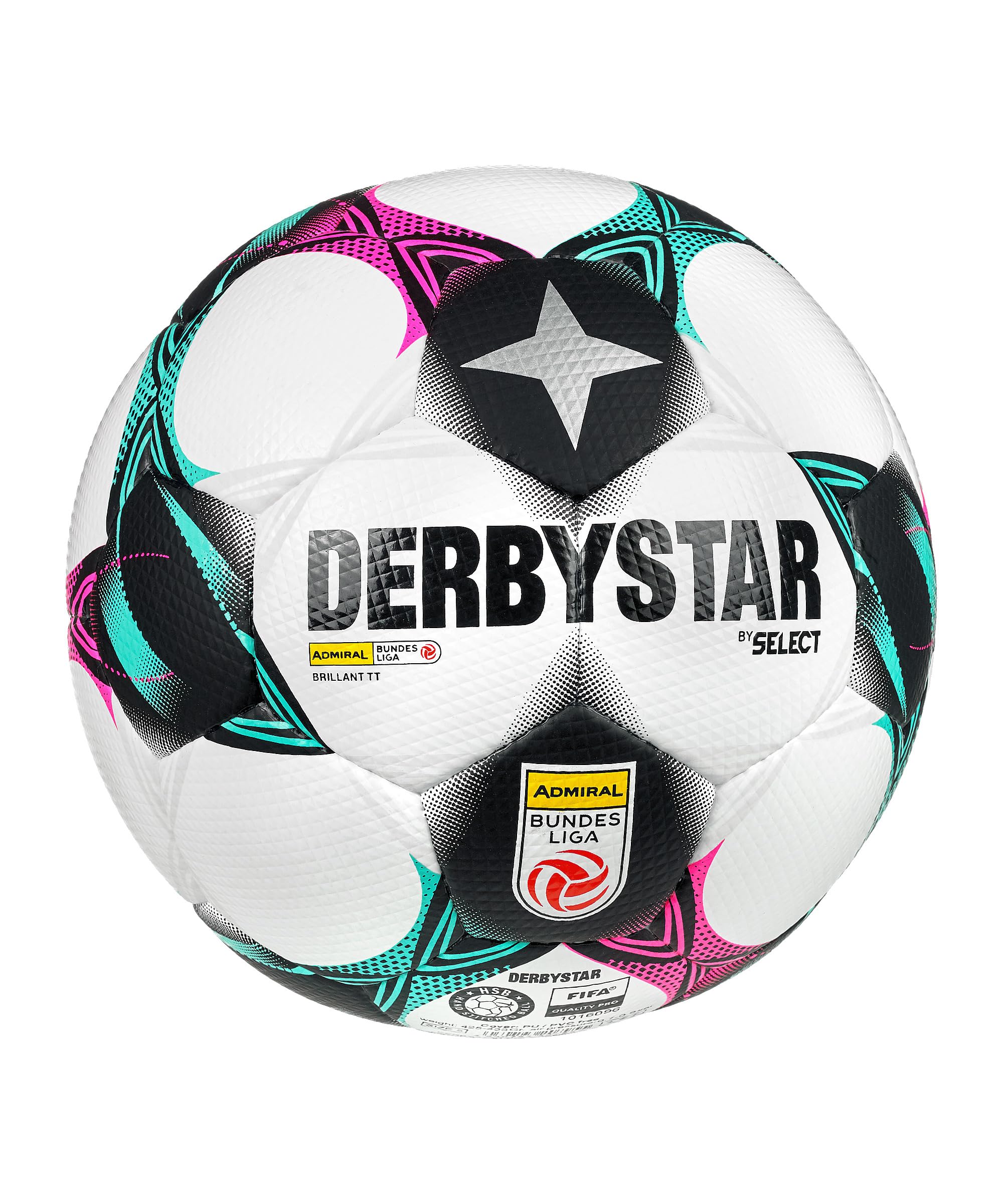 Derbystar Austria Admiral Bundesliga Brillant TT v25 Trainingsball Weiß weissschwarz, 4 Ohne Geschlecht