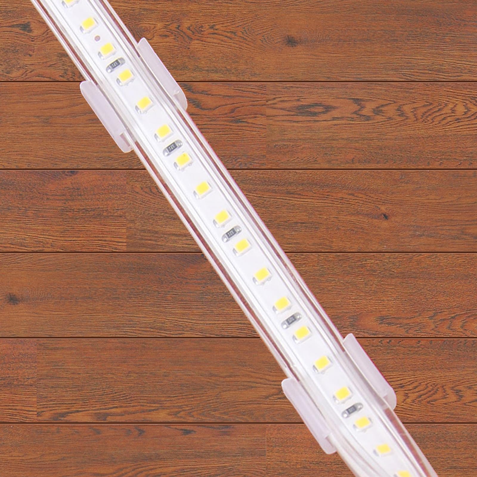 PATIKIL LED Strip Light Clips, 100 Pack Mounting Bracket Fixing Clips Plastic Clamp Holders with Screws for 14mm-17mm Neon RGB Light Cable Ribbon, Translucent — Amazon image 7