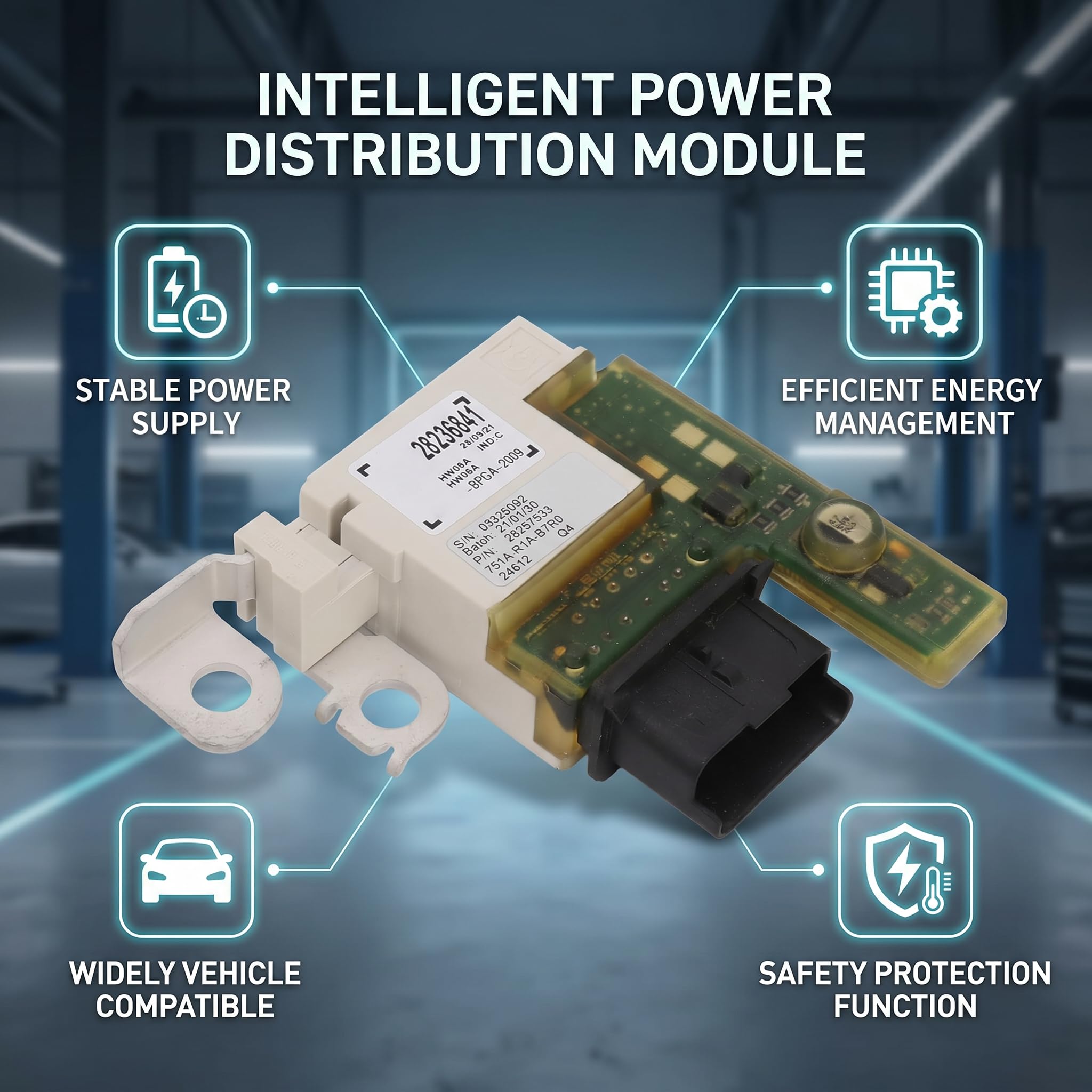 Scatola dei Fusibili del Gestore della Batteria, Modulo di Gestione della Batteria di Distribuzione Intelligente dell'energia Alimentatore Stabile 28236841 per C4 dal,Altri Accessori