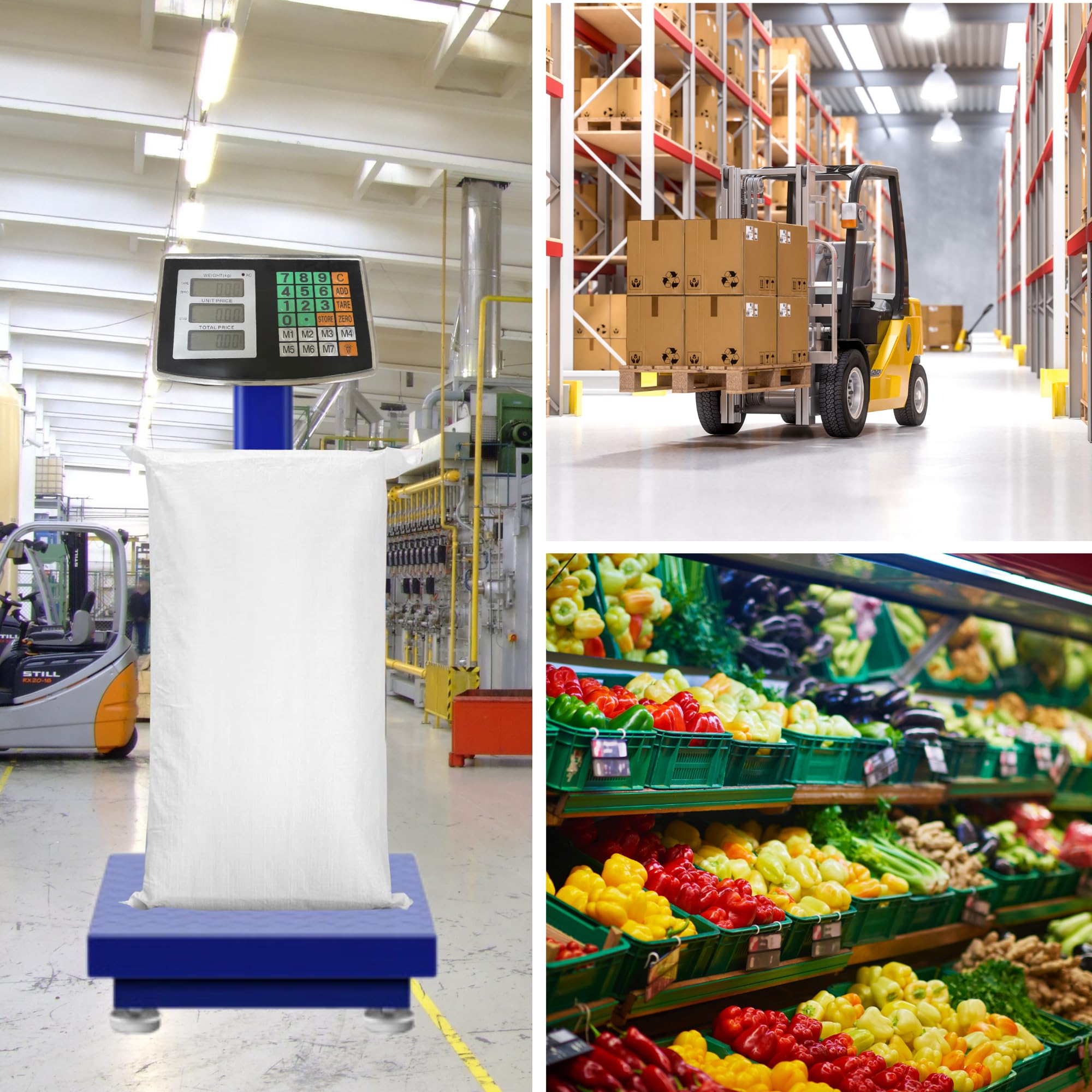 Industrielle Plattformwaage 300 kg Digitalwaage mit LCD-Display Stahlplattform