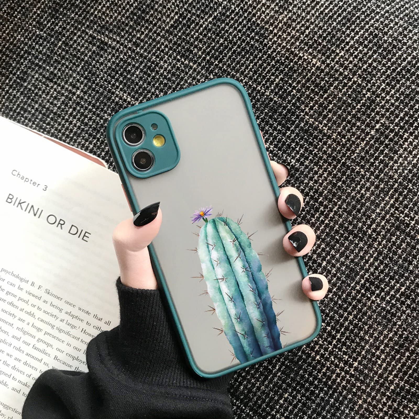 Amazon | Z-M01 かわいい植物サボテングリーンリーフfor iPhoneケース