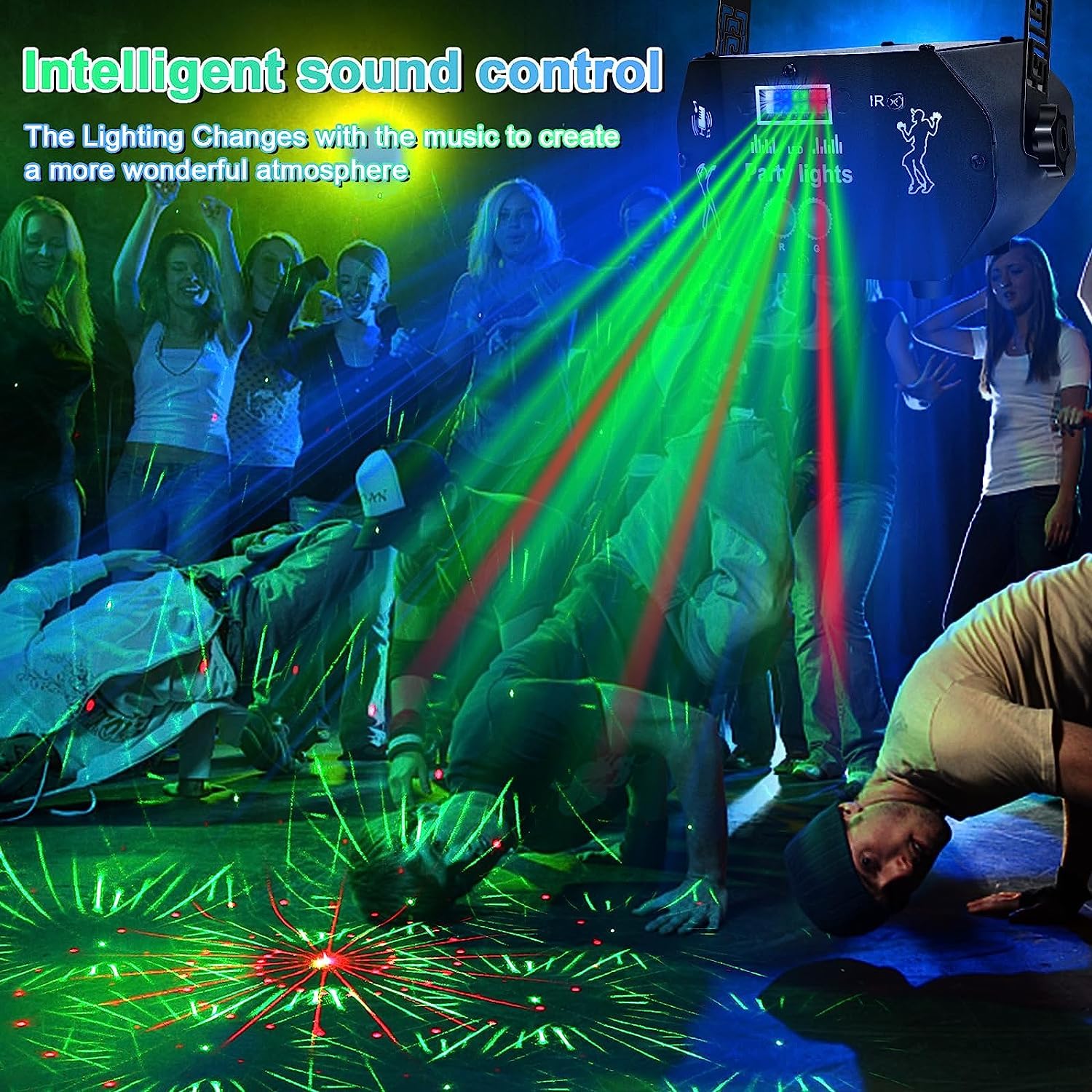 Anykuu Luces de fiesta Luces de discoteca LED RGB luz discoteca con control remoto y Sonido Activado luces dj para Casa,Fiesta, Cumpleaños, Bar, Navidad