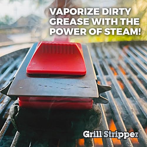 Miniatura 2 de GRILL STRIPPER Cepillo de parrilla sin cerdas para parrilla al aire libre  Cepillo de parrilla de vapor sin cerdas con rascador triple pendiente de
