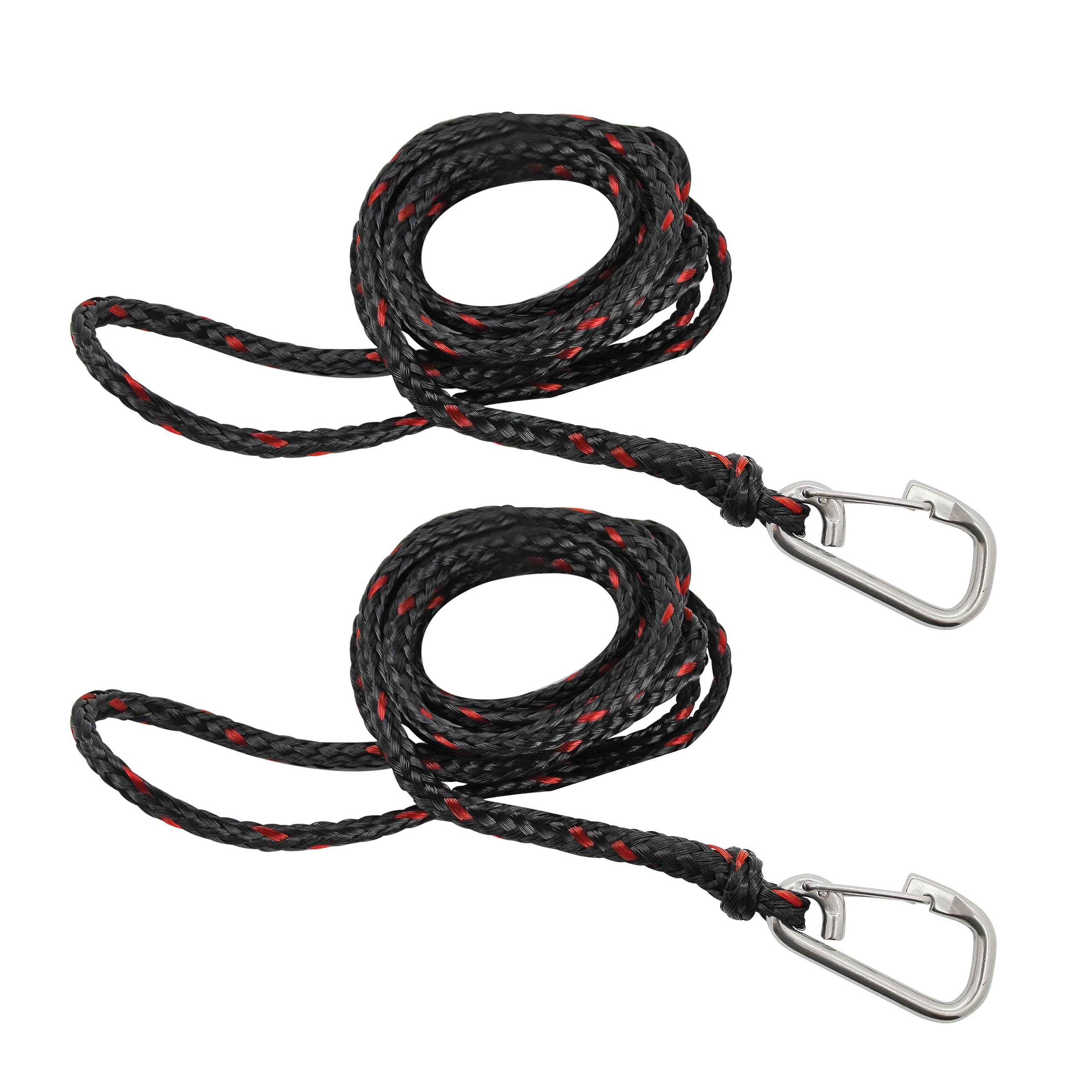 Extreme Max 3006.6779 PWC 7' Dock Line with Stainless Steel Snap Hook - Value 2-Pack