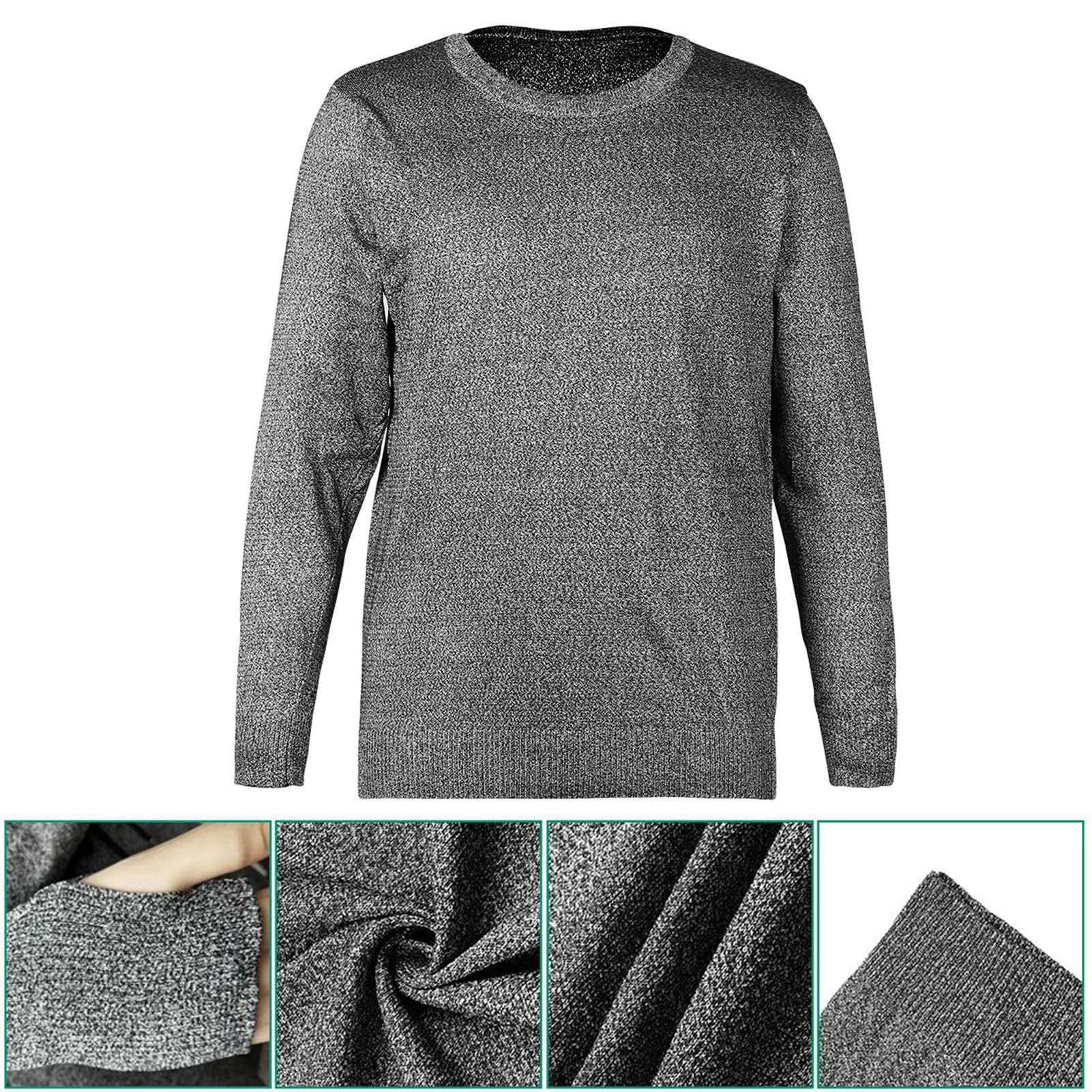 Ropa Anticorte Resistente a Cortes Equipo de Protección de Nivel 5 Cuello Redondo Manga Larga Chaleco de XL Camisa a Prueba de Puñaladas Cuchillo a Prueba de Motosierra Camisas