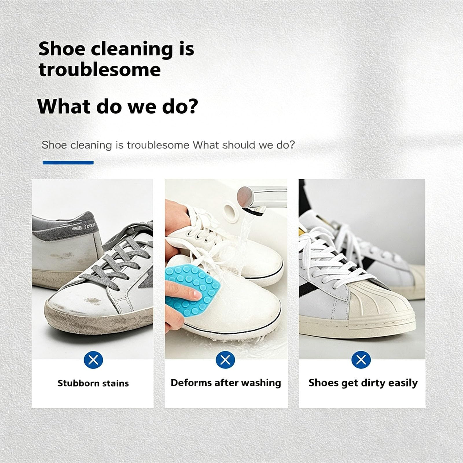 Espuma limpiadora para zapatos blancos con cepillo, quitamanchas