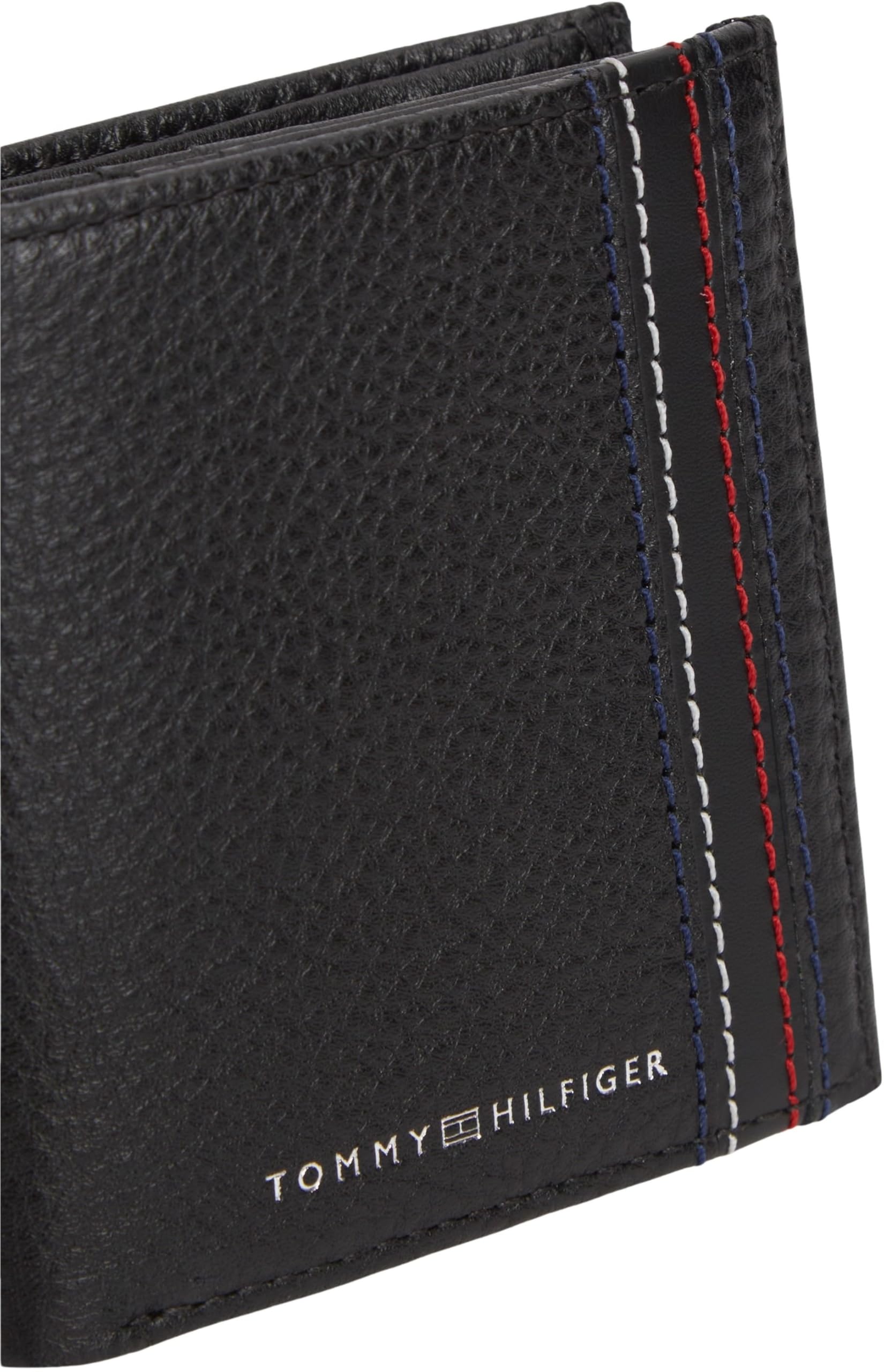 Tommy Hilfiger Herren Geldbeutel Central Trifold aus Leder, Schwarz (Black), Einheitsgröße