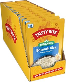 Tasty Bite Organic Basmati Rice, 8.8 Ounce, Pack of 12, Ready to Eat, Microwavable, Vegan, Gluten-Free