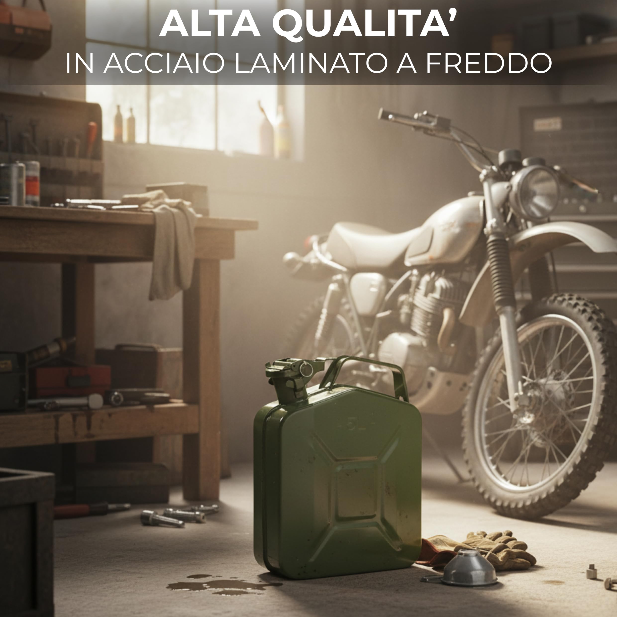 Tanica in Metallo Carburante in Acciaio Laminato Freddo 20 LT