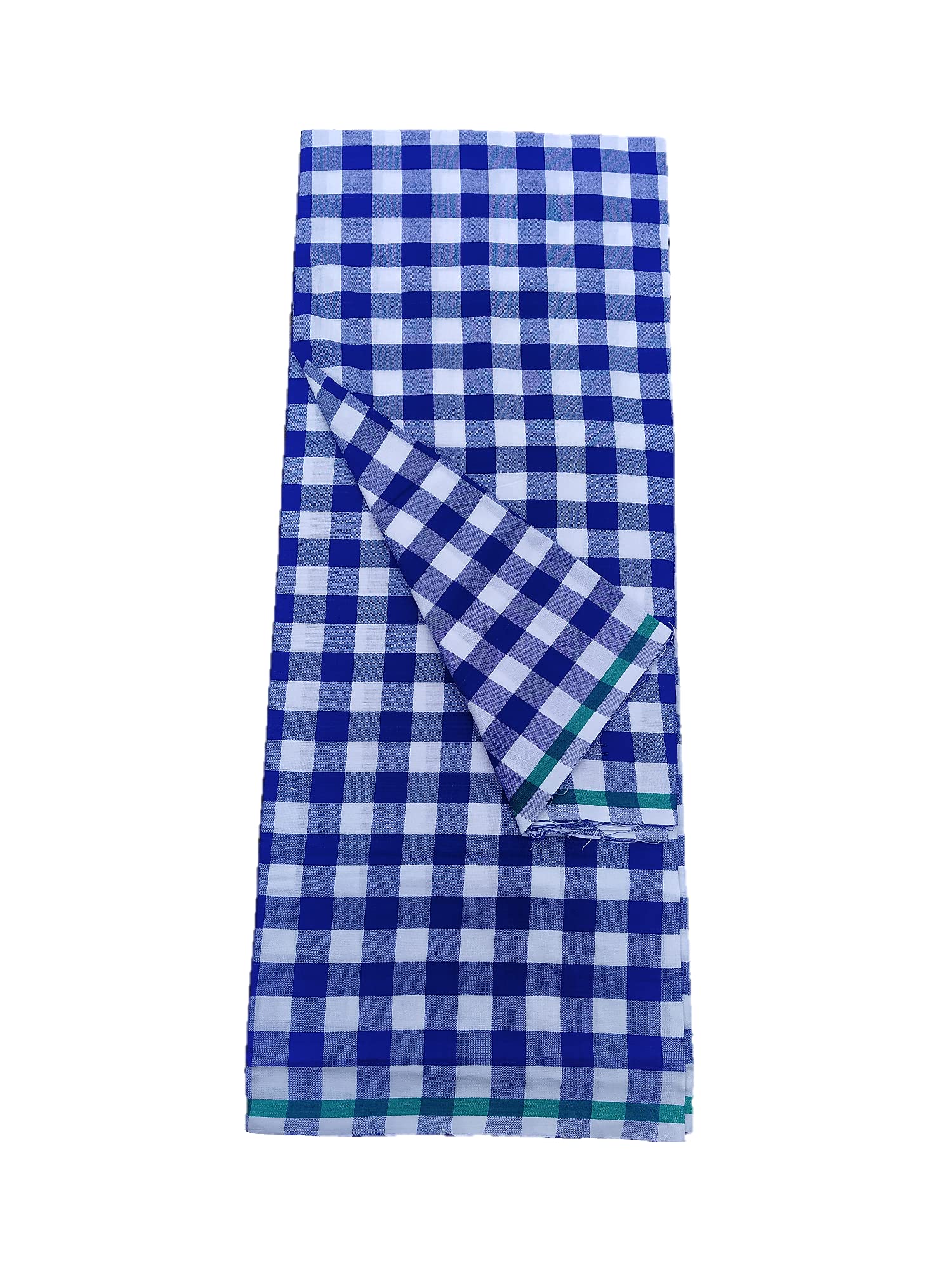 Men's Blue Check Dull Lungi Mundu Dhoti (Size-2.10 Meter's)