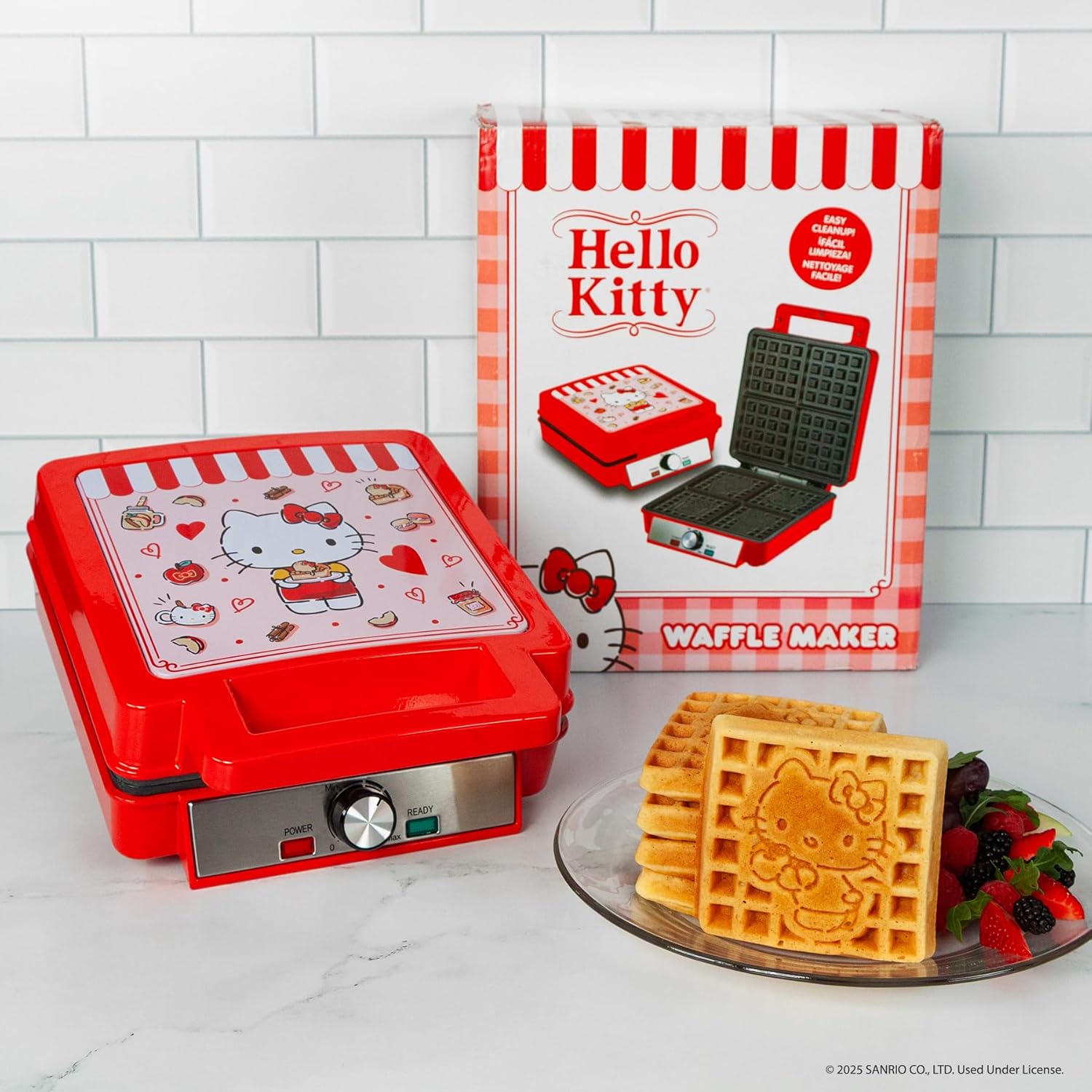 Uncanny Brands Hello Kitty Deluxe Waffler - Hello Kitty Iconic Characters and Symbols on Your Waffles