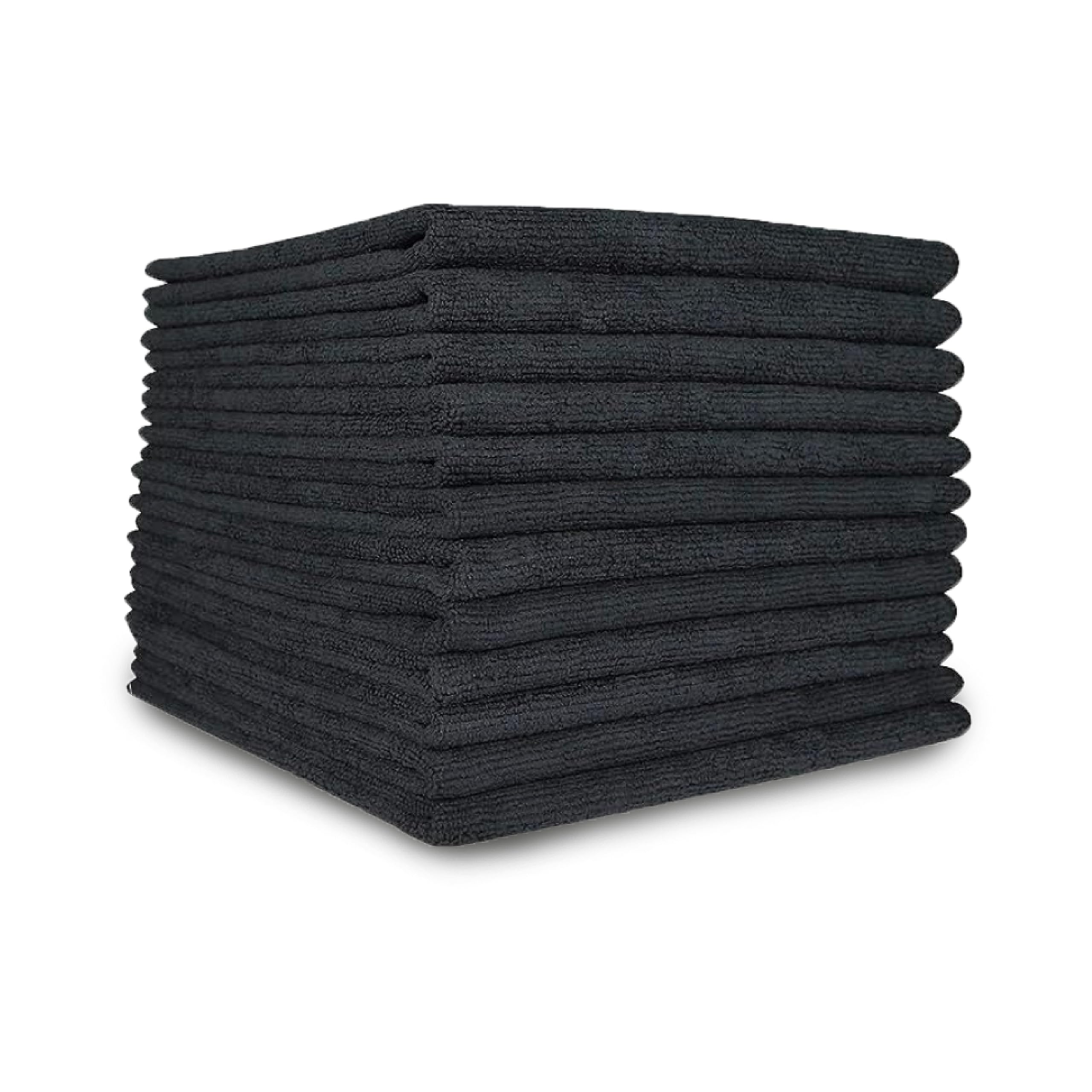 A A Wiping Cloth- Microfiber Cleaning Towel Super Absorbent Black Microfiber Towels Perfect for House Cars Windows Gym
