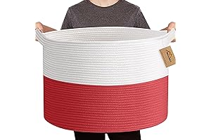 Red and White Basket: A Storage Solution Woven with Elegance