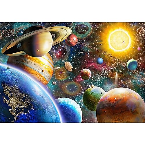 Nattork Puzzles für Erwachseneund Kinder, Farbenfrohes Puzzle 1000 Teile für Die Ganze Familie, Klassische Puzzles Sonnensystem Thema, Geschenke für Frauen Männer