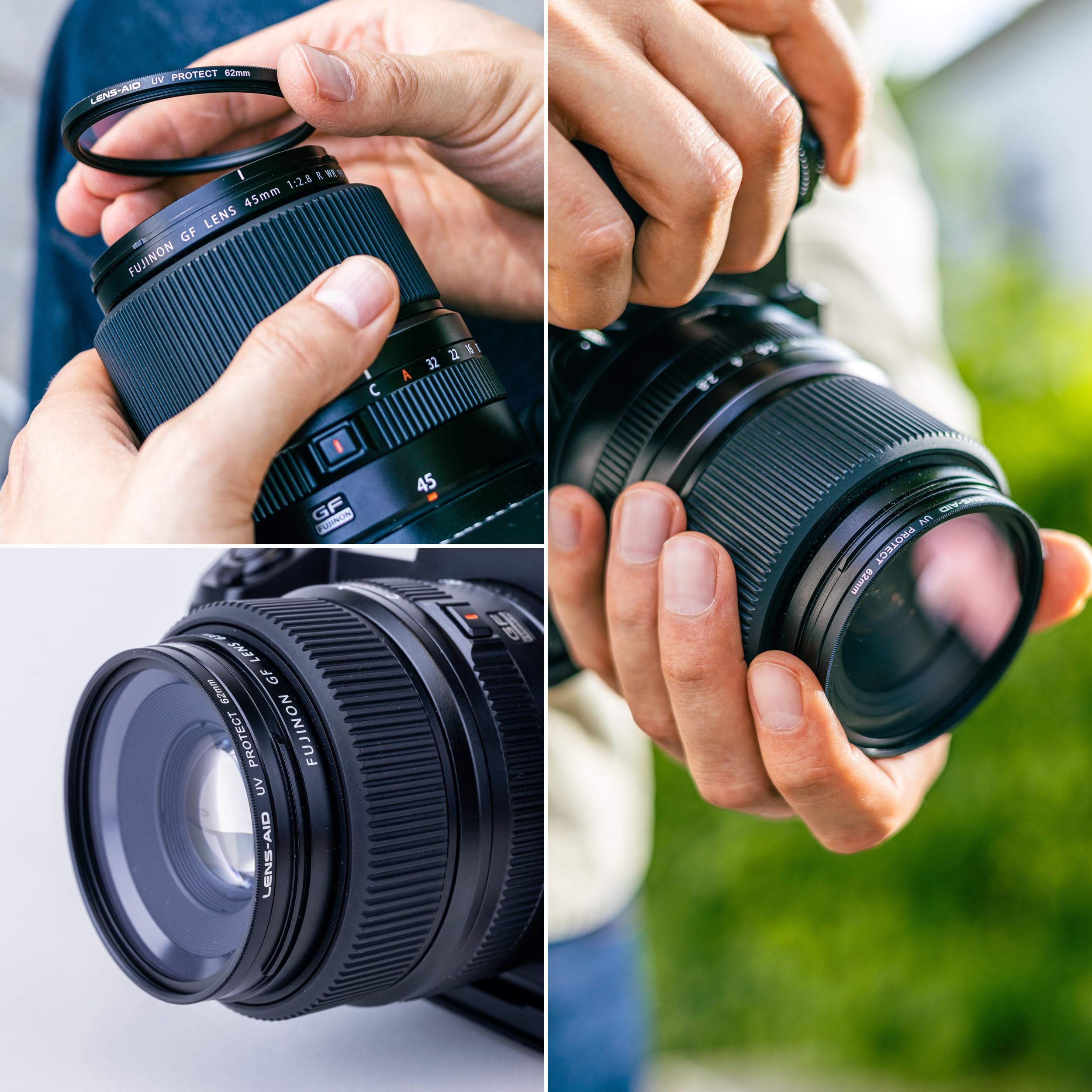 Lens-Aid UV-Filter 58 mm Schutzfilter Schott Glas B270 | Objektiv Protector mit 18-facher Nano-Beschichtung, Aluminiumfassung, Doppelgewinde und Aufbewahrungsbox
