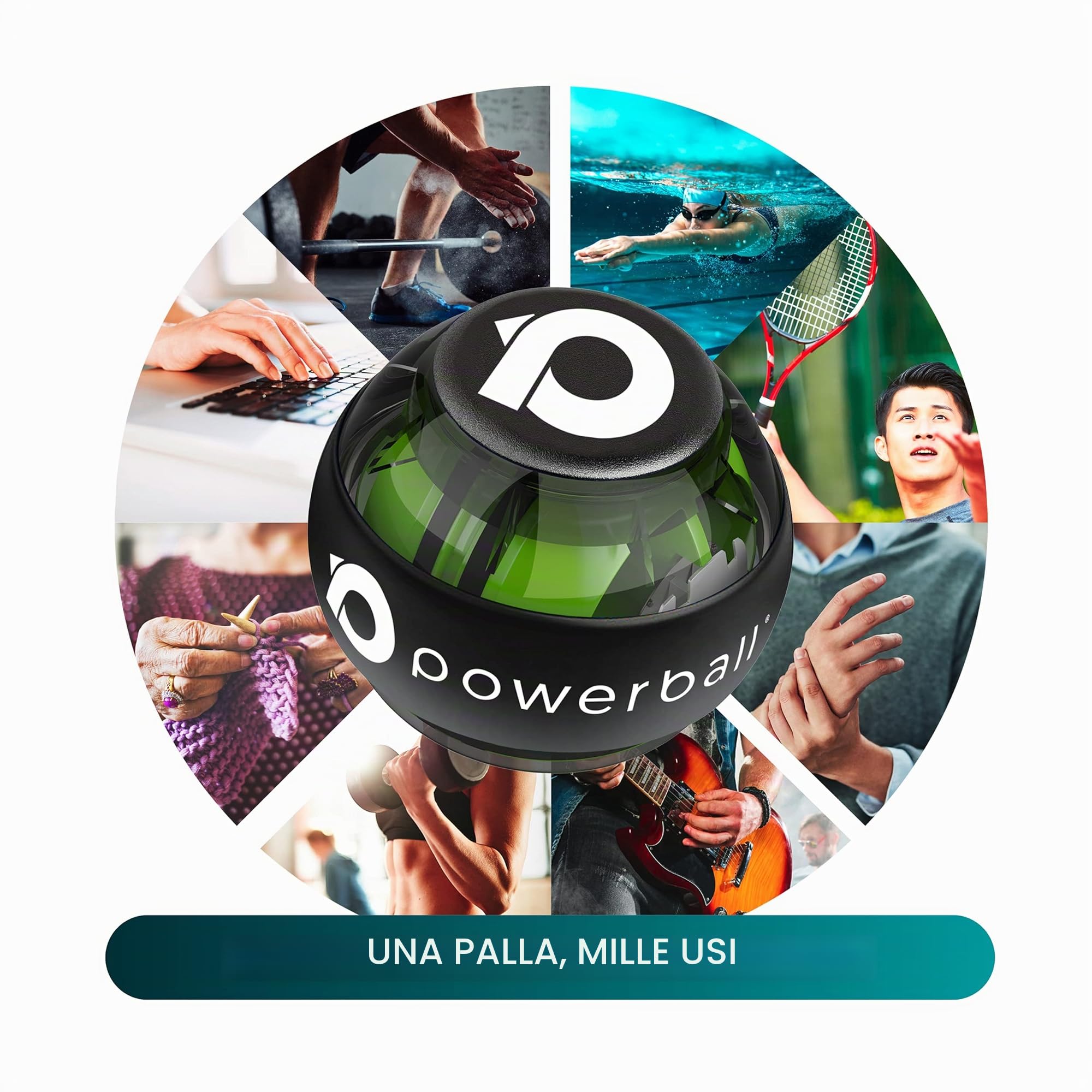 Powerball Serie 280Hz Autostart - Palla per Esercizi Giroscopio - Migliora la Presa, Rafforza i Muscoli dell’Avambraccio - Riabilita da Dolore e Fratture ai Polsi