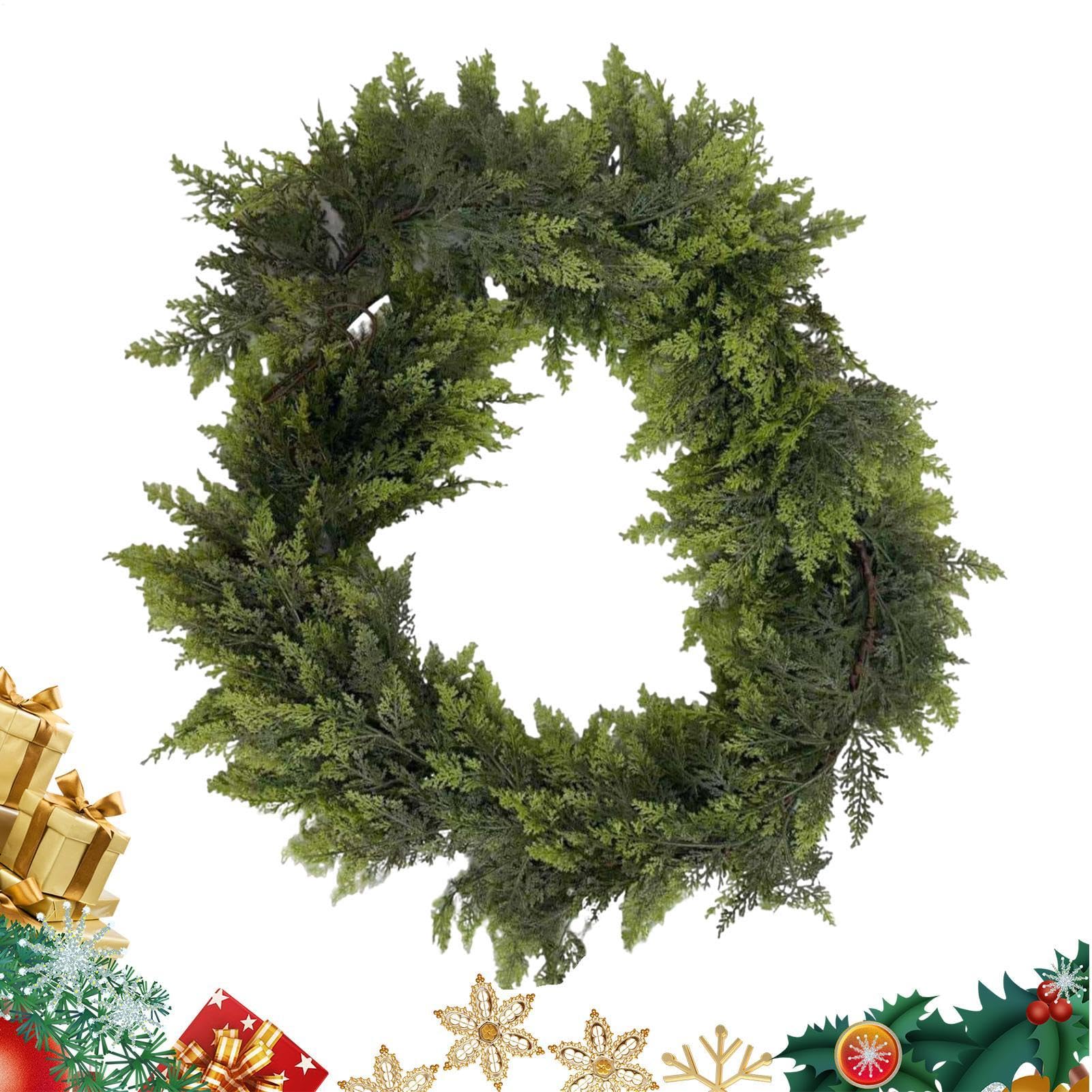 Guirlande de pin réaliste pour porche et décoration de fête style ferme authentique