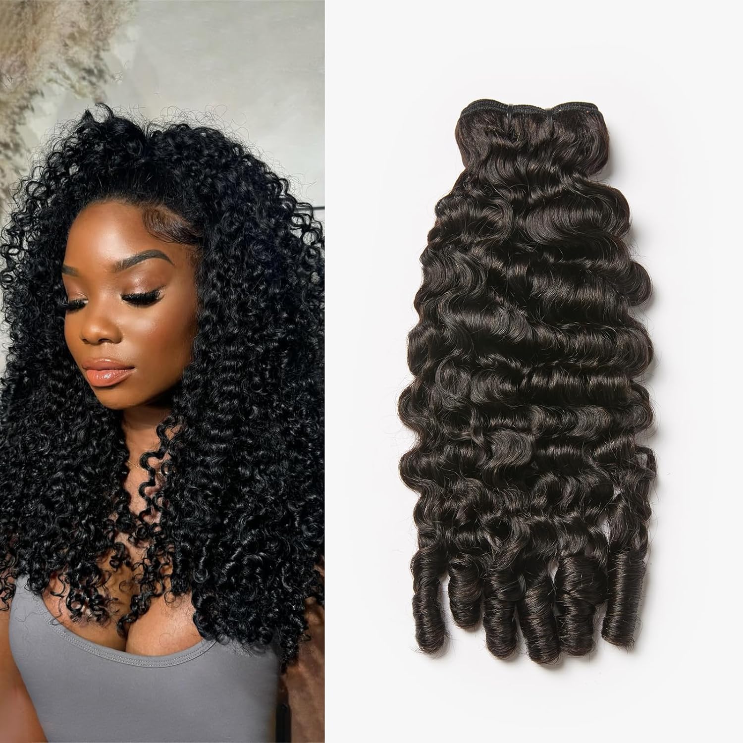 ASHINE Burmese Curly Bundles Human Hair Unprocessed Raw Burmese Curly Water Wave Human Hair 3 Bundles Natural Black 16 18 20 inch