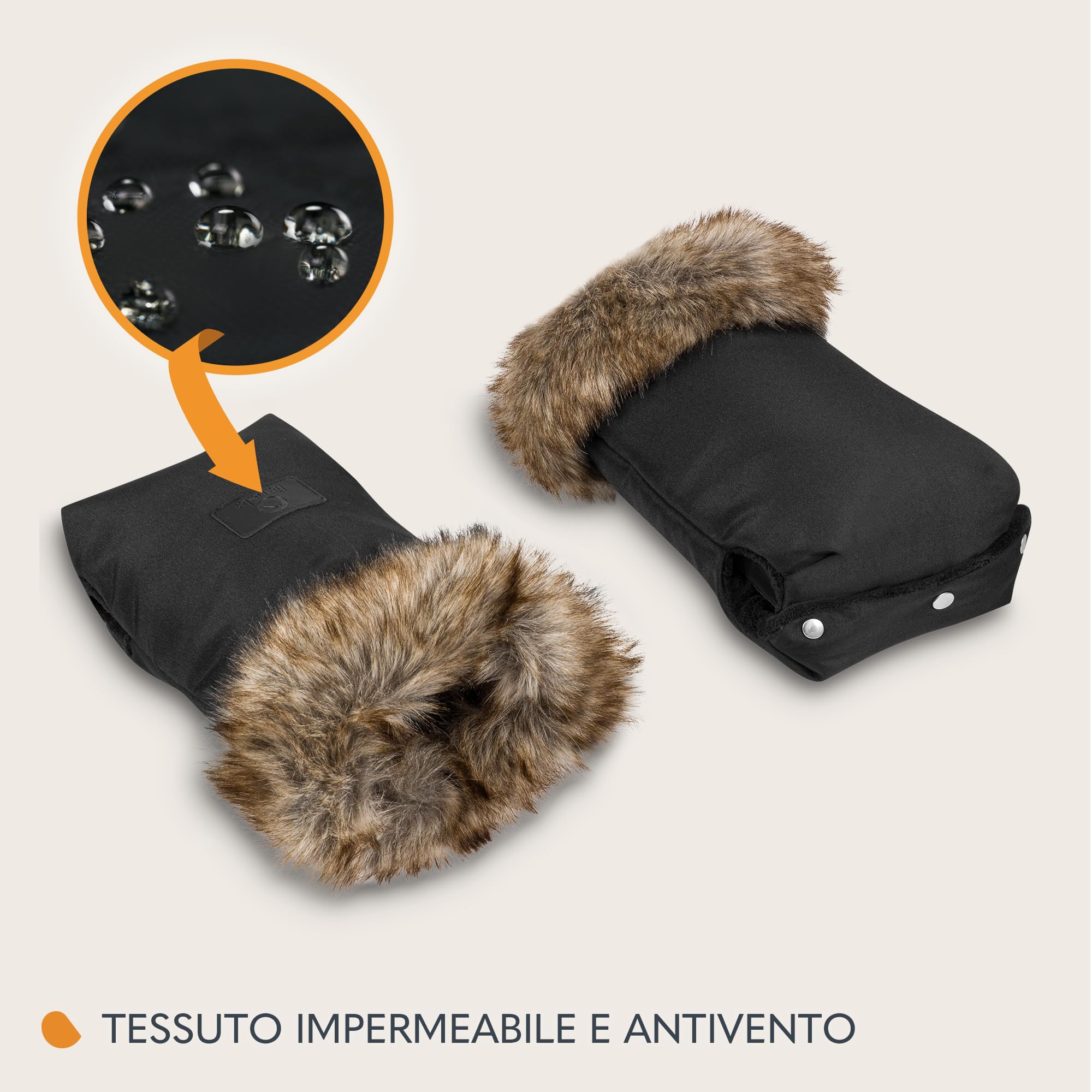LIONELO HANDMUFF Scaldamani per passeggino per donna e uomo, guanti antigelo per passeggino in pile, scaldamani impermeabile e antivento, taglia unica inseto staccabile