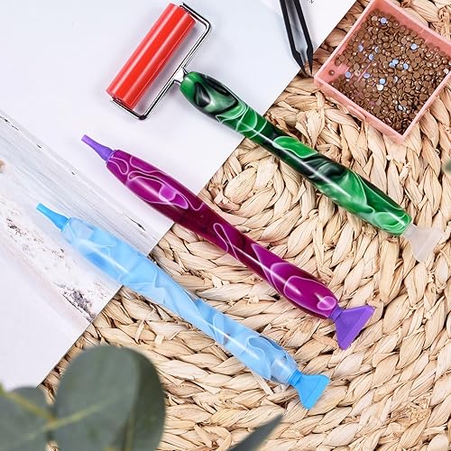 Miniatura 3 de Heyseri Juego de herramientas de accesorios para bolígrafos de pintura de diamante, 13 bolígrafos de arte de diamante, puntas de punta de bolígrafo