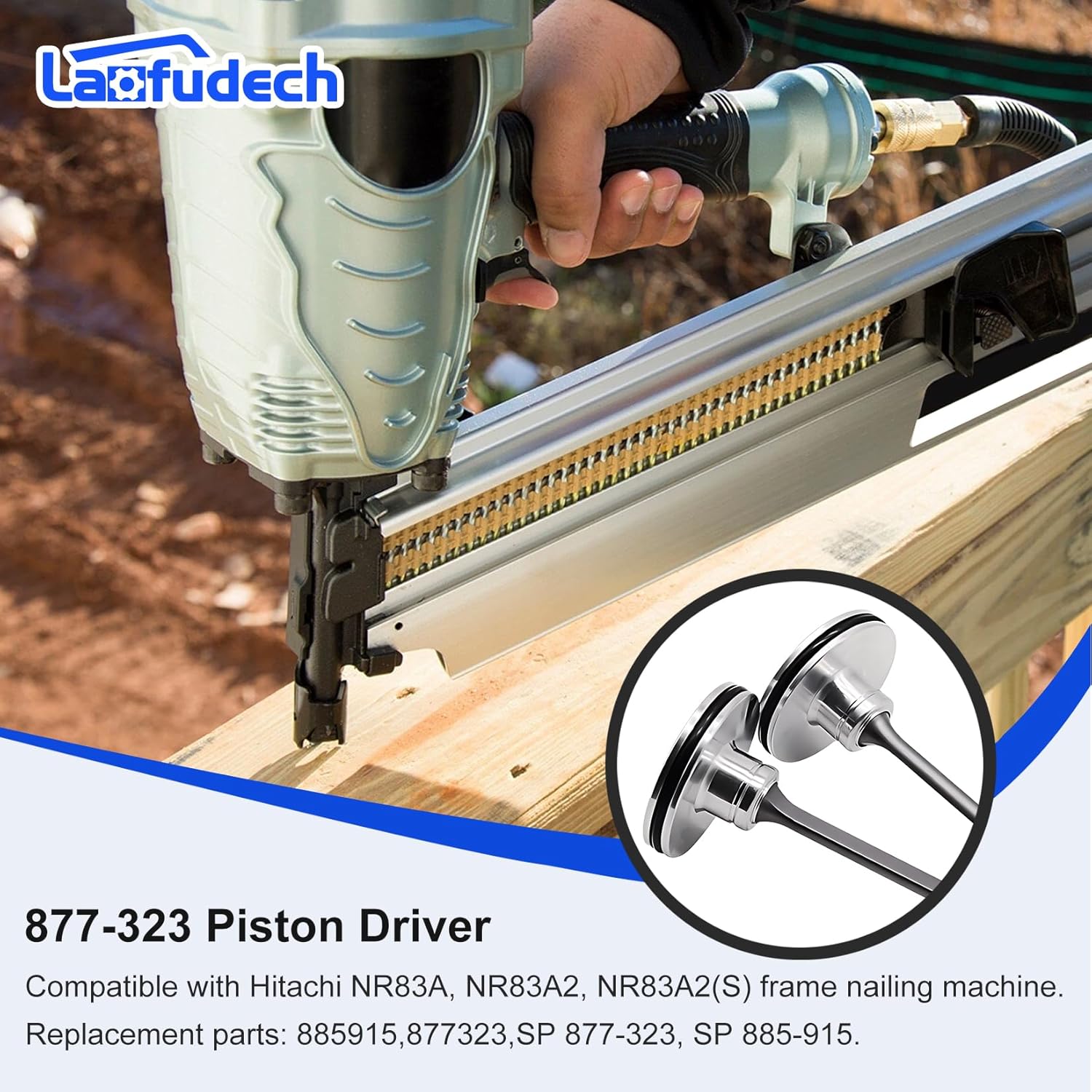 877-323 Piston Driver Replacement Part for Hitachi NR83 NR83A NR83A2 NR83A2(S) Hitachi Framing Nailer Gun Parts Replaces 877 323 SP 885-915 (6 Pack)