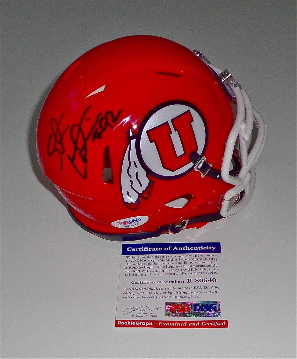 Star Lotulelei Signed Utah Speed Mini Helmet Psa