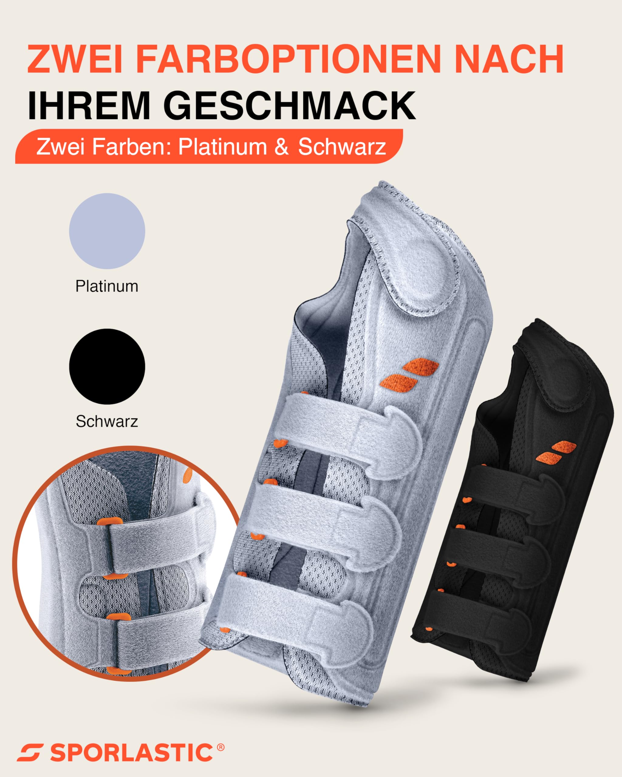 SPORLASTIC – Handgelenkstütze MANU-HiT Carpal Handgelenkbandage links – Orthopädische Karpaltunnel Schiene mit CTS-RELIEF-PAD – Ideal bei Karpaltunnelsyndrom & Sehnenscheidenentzündung - Platinum S
