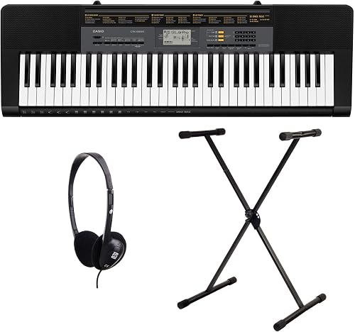 Casio CTK-2500 Keyboard Set  61 Tasten  48-fach polyphon  Dance Music Mode  Begleitautomatik  inkl  KeyboardstA nder und KopfhA rer  Schwarz