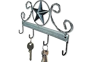 Black Texas Country Western Key Holder for Wall