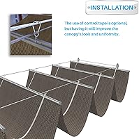 Vista 4 de Patio Cubierta de Sombra Retráctil para Pérgola de 3 pies de Ancho x 12 pies de Largo, Repuesto de Toldo, Cubiertas de Tela para Pérgolas al Aire