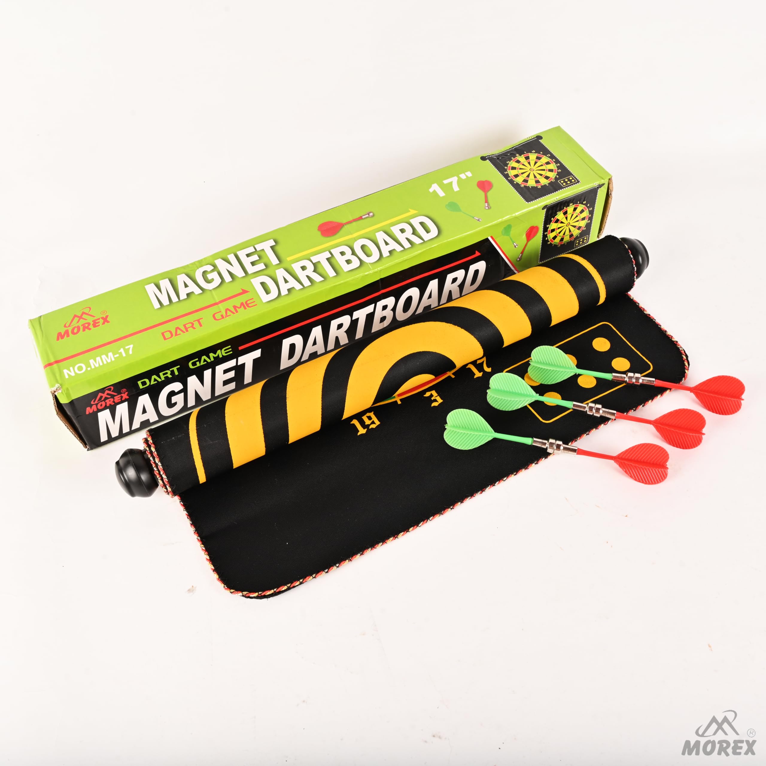 Morex Magnetic Dart Board Game for Kids | Double Side Playing Dartboard with 6 Darts, Easy to Hang Indoor Game for Family, Hard Wood & Metal Wire Darts Board Game for Adults (12 INCH MAGNATIC Dart) 4
