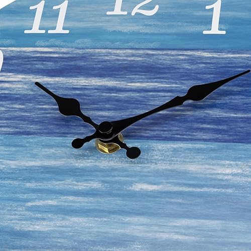 Miniatura 6 de Foxtop Reloj de pared  Reloj de pared con temática de playa de 9 pulgadas, funciona con pilas, silencioso, sin tictac, reloj redondo de madera