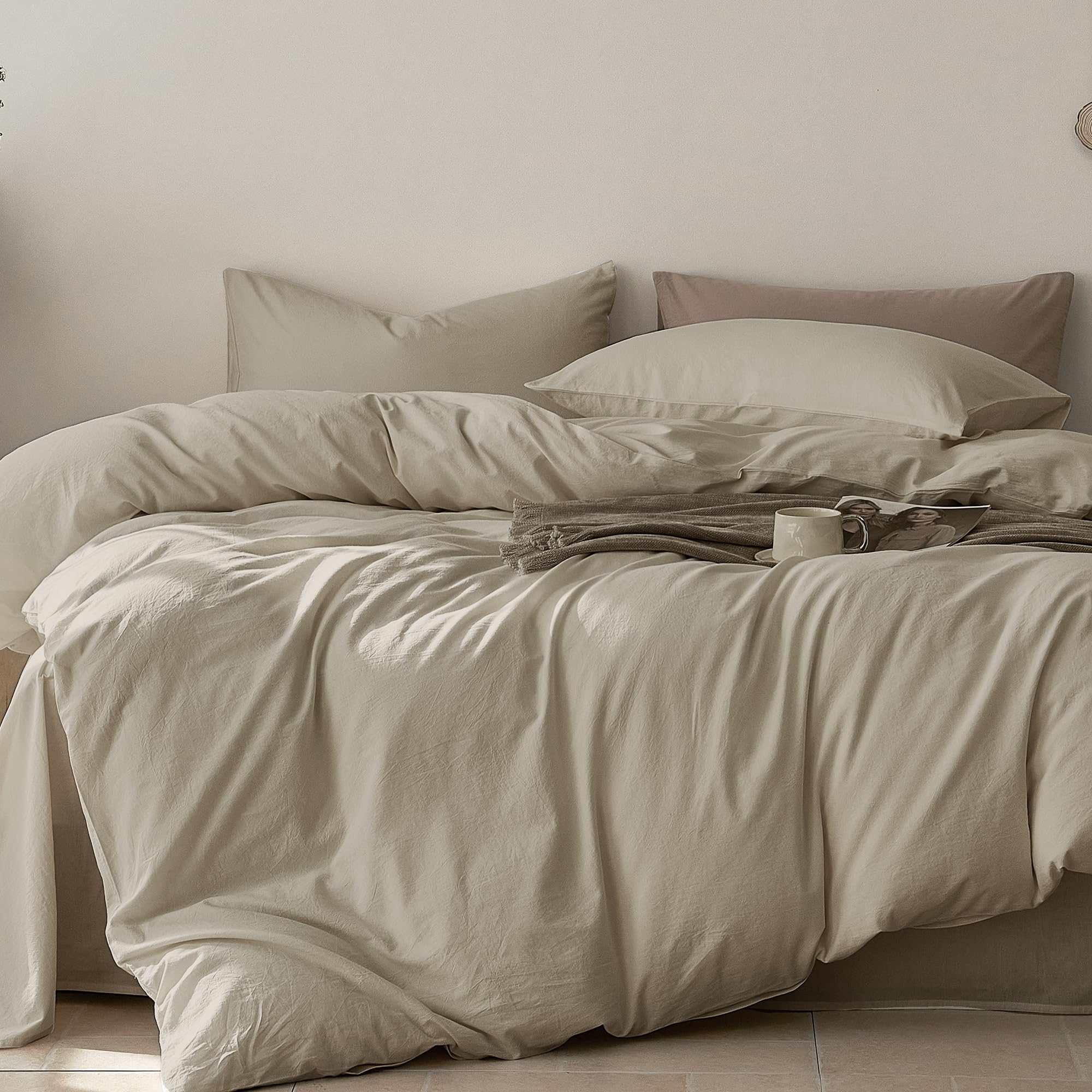 Photo 1 of JELLYMONI Queen Duvet Cover Set - 100% Washed Cotton