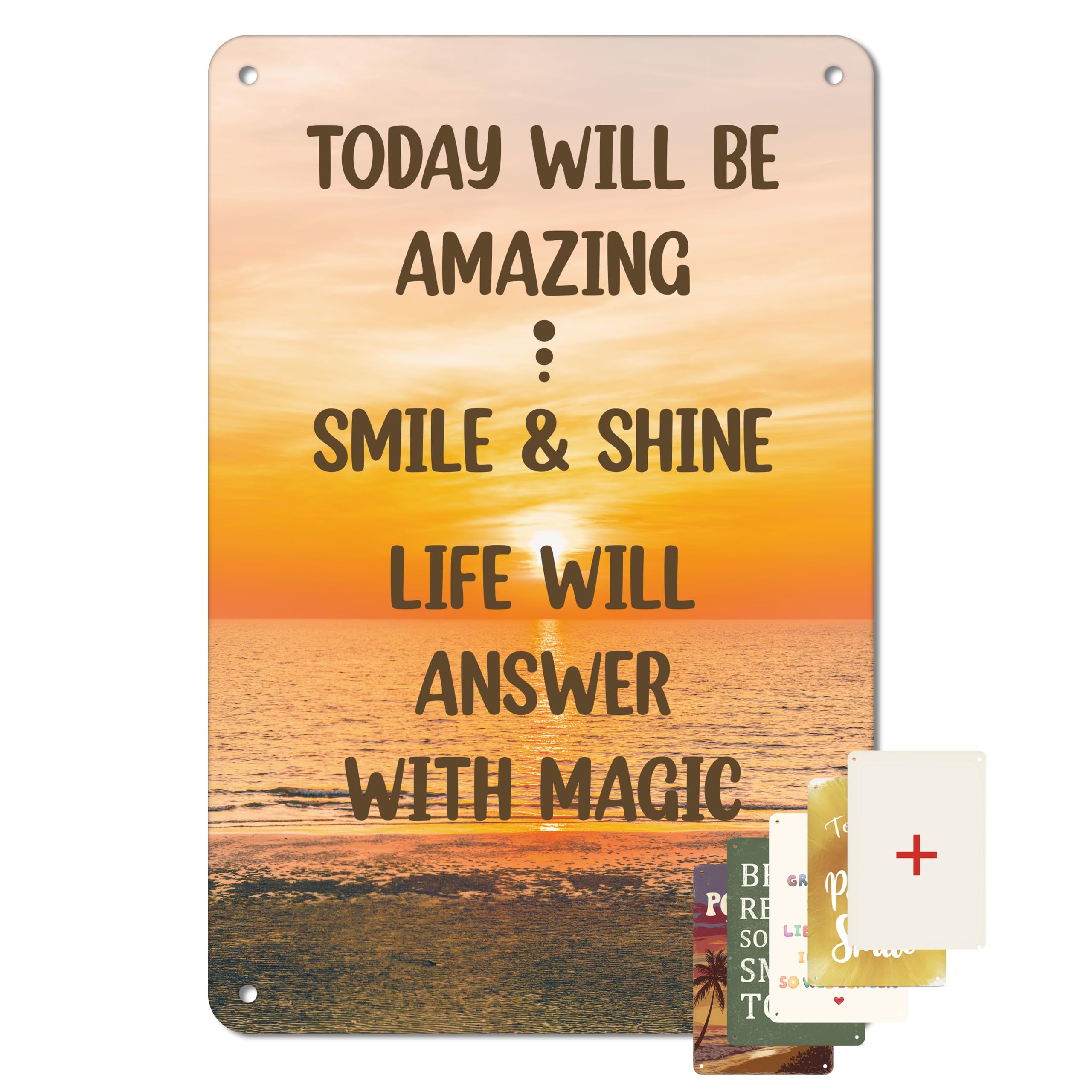 Metallschild mit Spruch 30x20 cm – Vintage Blechschild mit positiven Sprüchen – Retro Metallschild Wanddeko für Wohnzimmer, Küche & Büro – Motivationsschild Geschenkidee – BERLIG