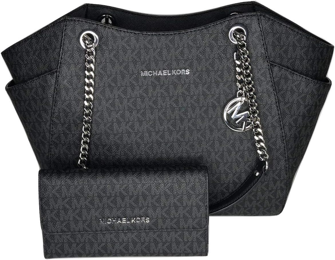 Michael KorsMICHAEL Michael Kors Jet Set Travel Large Chain Shoulder Tote Bag in Pack with Jet Set Travel Tri-Fold Wallet