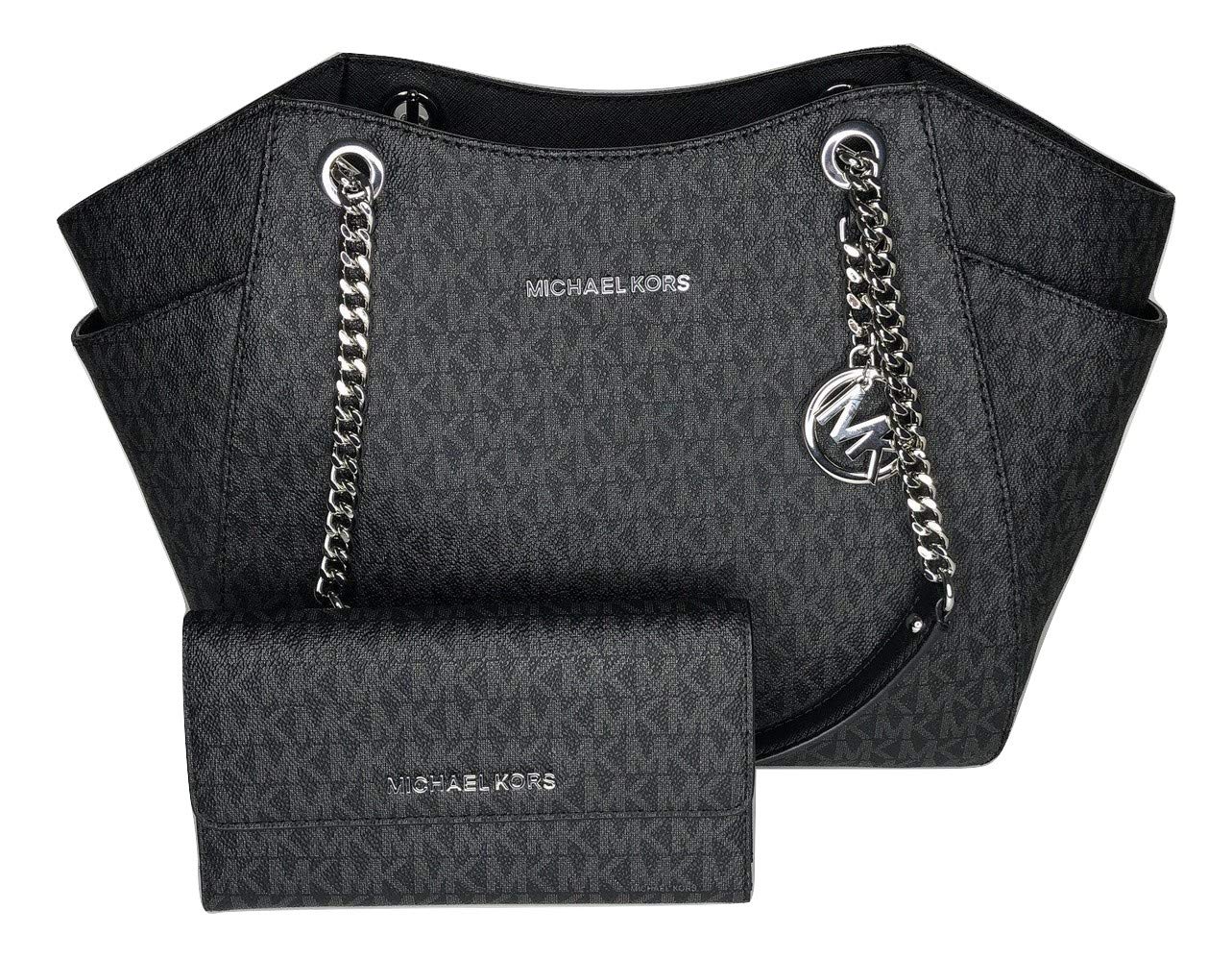 Michael KorsMICHAEL Michael Kors Jet Set Travel Large Chain Shoulder Tote Bag in Pack with Jet Set Travel Tri-Fold Wallet