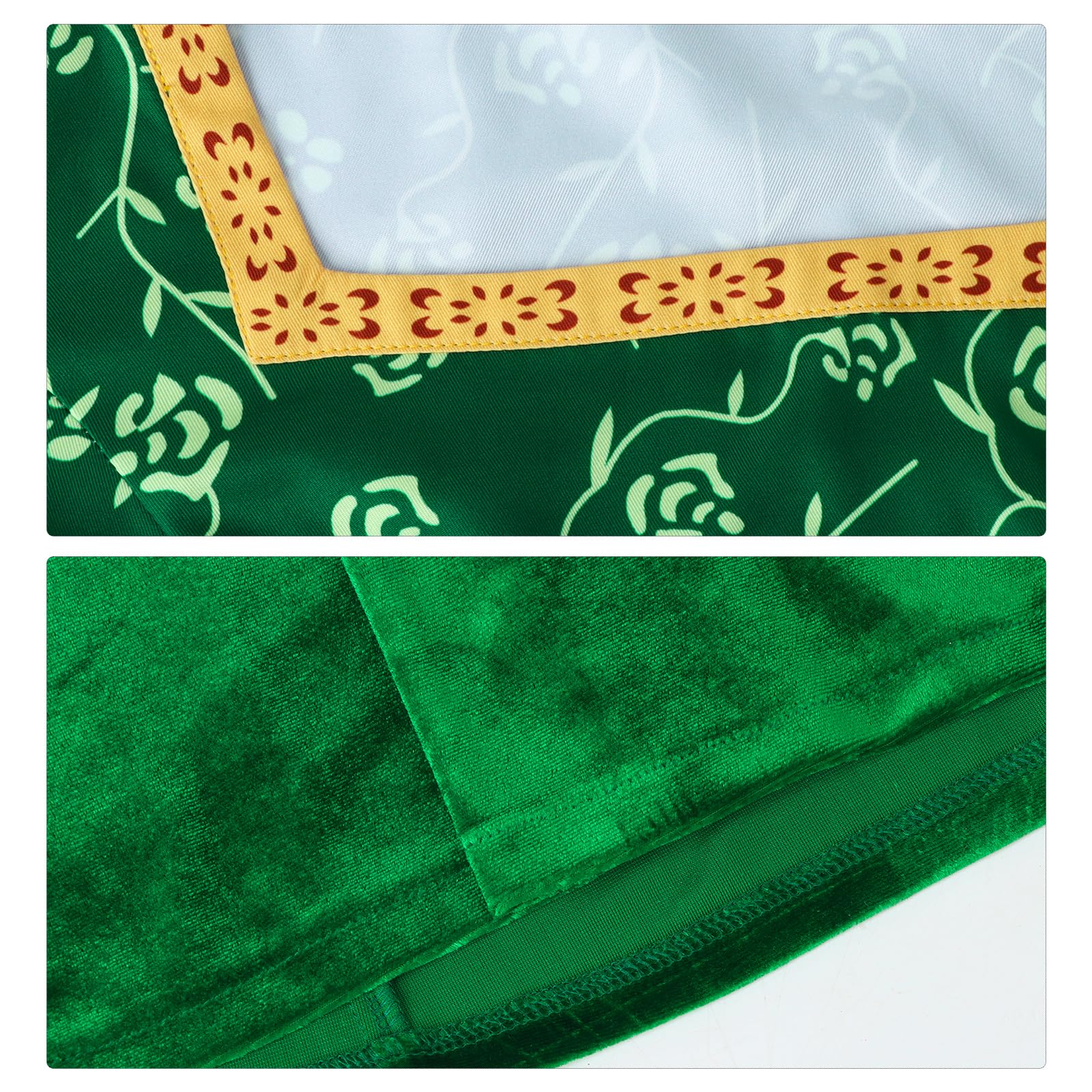 Funhoo Vestido de Fiona para mujer, disfraz de princesa verde, vestido de una sola pieza, vestido de terciopelo de manga larga, disfraz de Halloween, cosplay, fiesta