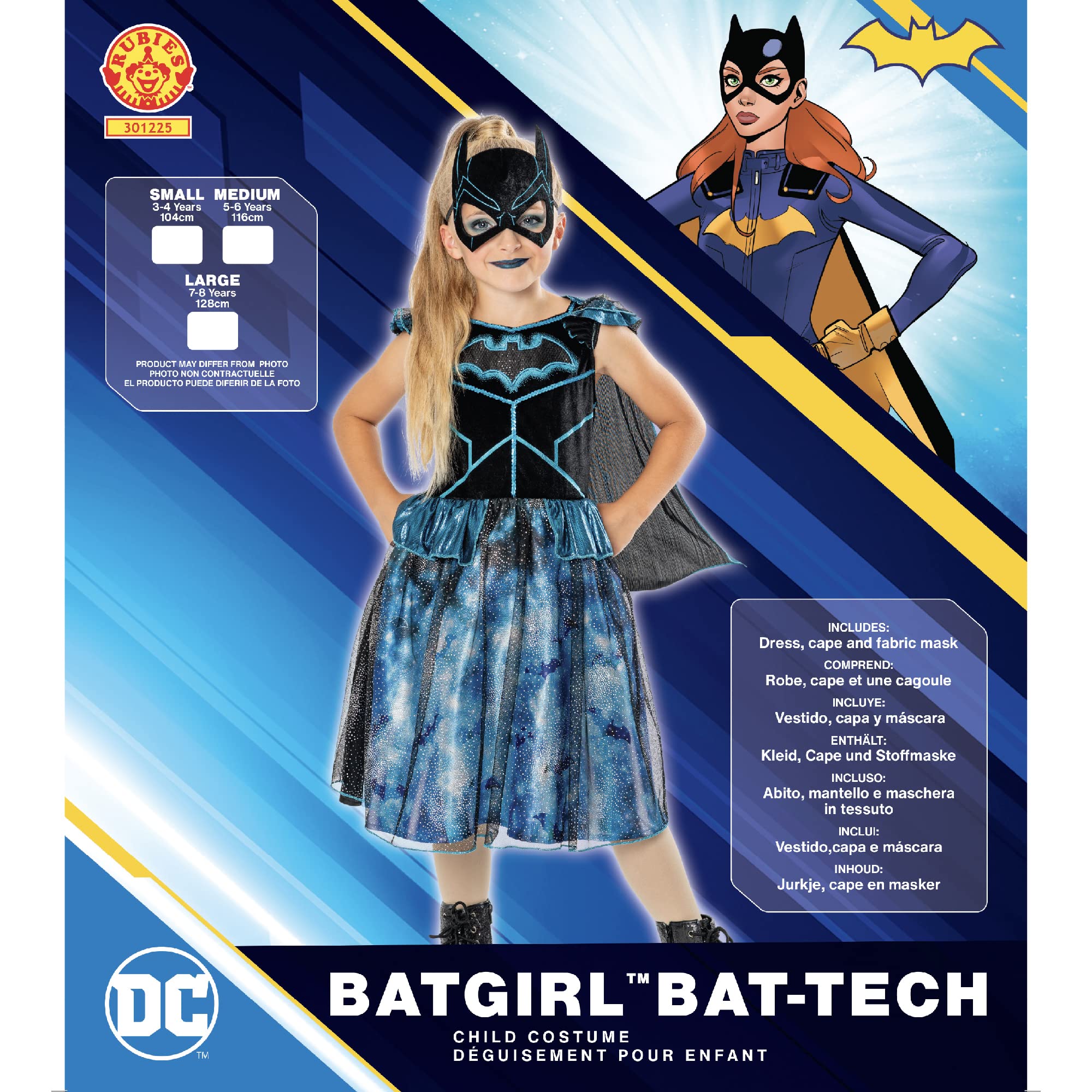 Rubie's 3012255-6 Kostium Batgirl dla dziewczynek, jak na zdjęciu