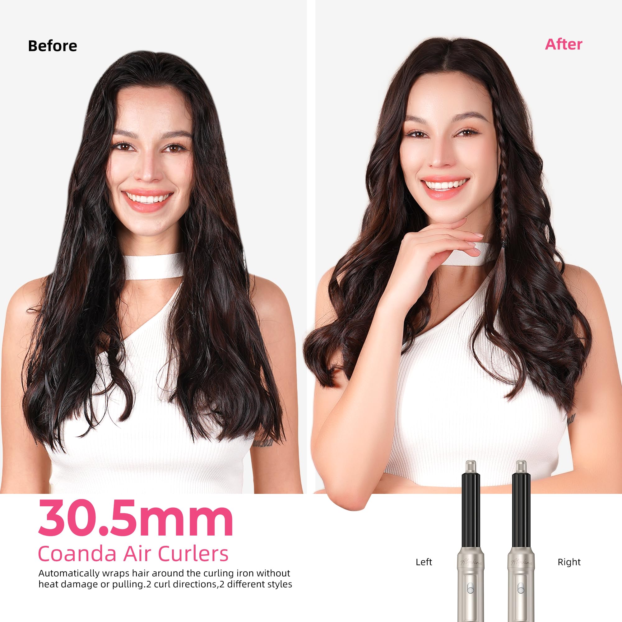 Atopskins Secador Pelo Profesional, 6 en 1 Secador y Cepillo de Pelo, Airstyler Set Modelador de Cabello, Plancha Alisadora, Cepillo Rizador,Secador Profesional,Hairstyler Regalos para Mujeres Styling