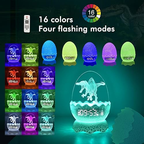 Miniatura 10 de Unique Dragon Egg Alarm ClockNight LightLullaby White NoiseBluetooth Speaker 4-in-1, Remote Control 16 Colors & Brightness & Volume, for KidsAdult