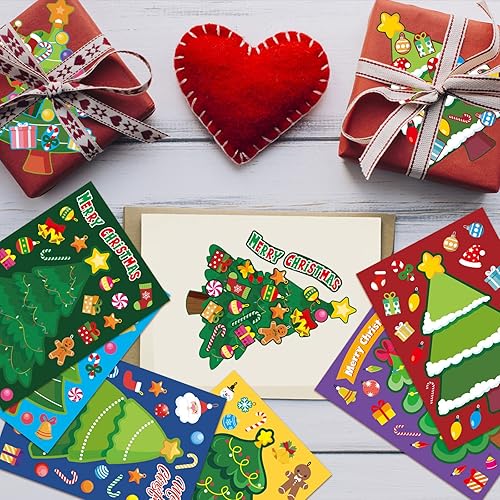 Miniatura 7 de 36 hojas para hacer tu propio árbol de Navidad, recuerdos de fiesta de Navidad para niños