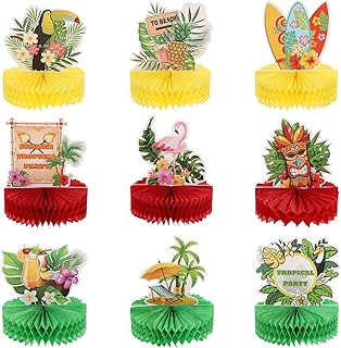 Veemoon Hawaii Luau a Nido D' Centrotavola Estivi Albero Tavolo Topper Tiki a Nido D' di Carta Decorazione Fenicottero Palme Tropicali Decorazioni Festa Hawaiana