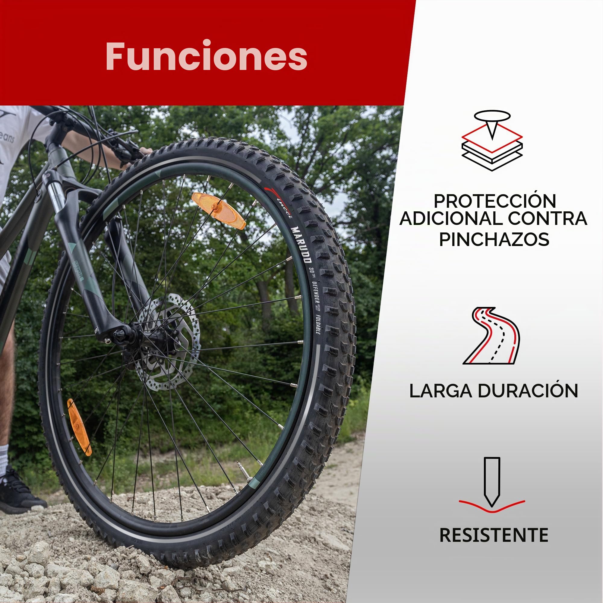 Fincci Cubiertas 29x2.10 Plegable con Banda Reflectante y Protección LVL3