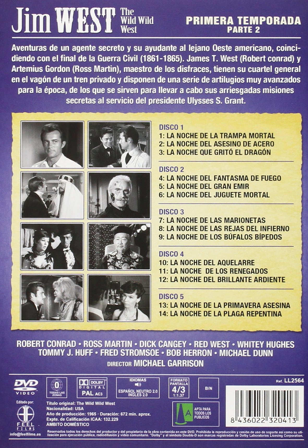 DVD The Wild Wild West (Jim West) Temporada 1 - Parte 2-5 DVD